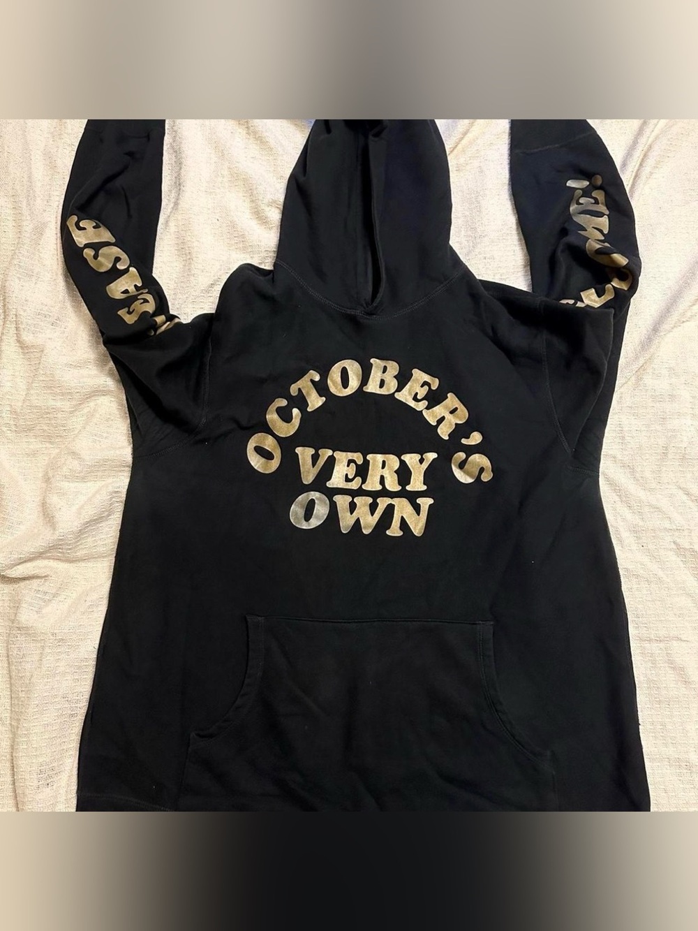 Black and gold October's Very Own hoodie 🦉